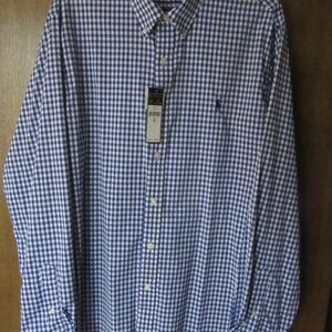 Ralph Lauren Performance Men's Shirt Long Sleeve Button Down Blue Check XL
